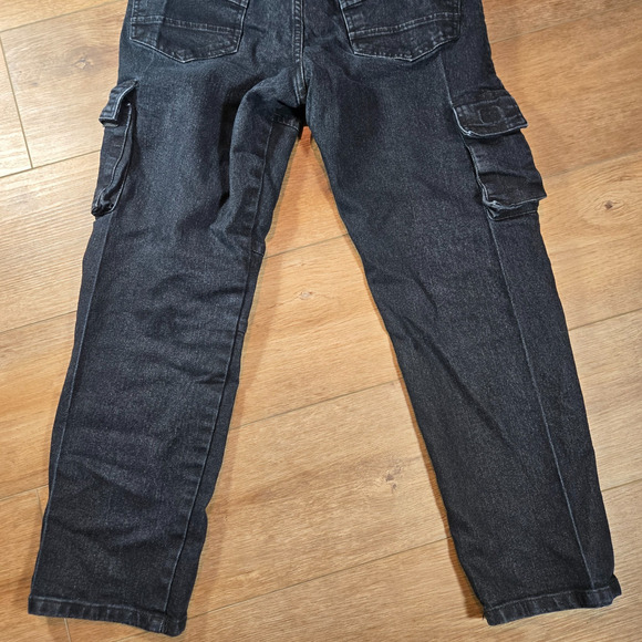 GS-115 Jeans Women’s Size 14 Black Distressed Denim Premium Casual Logo Pockets - Picture 10 of 11